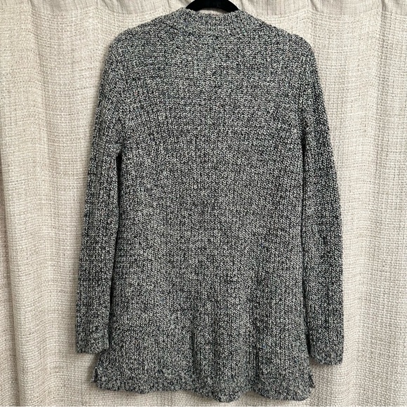 J.Jill Long Sweater Cardigan Black Grey White Speckled Zip Up Sweater Size Small - Picture 3 of 8